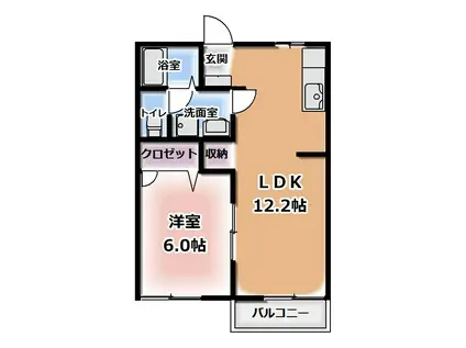 ルミナス21A(1LDK/1階)の間取り写真