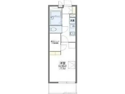 レオパレス見付山(1K/3階)の間取り写真