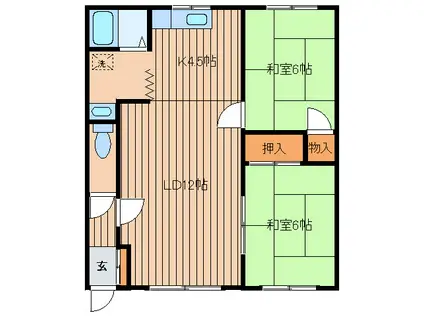 ツチモトハイム(2LDK/1階)の間取り写真