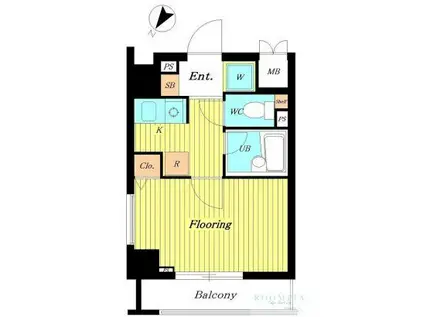 メインステージ護国寺II(1K/3階)の間取り写真