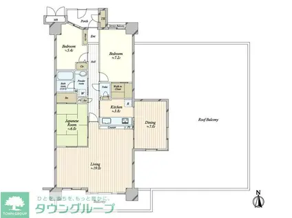 ジースクエア(3LDK/18階)の間取り写真