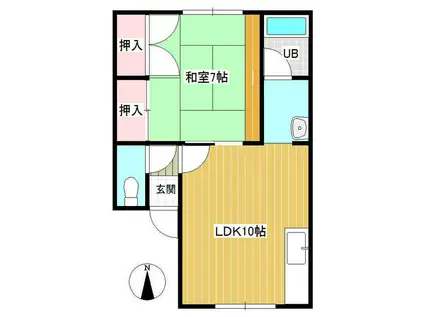 コーポ泉陽(1LDK/1階)の間取り写真