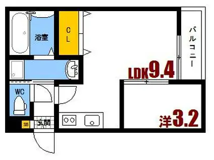 GRANDTIC R.I青崎(1LDK/1階)の間取り写真