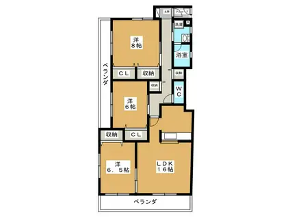 WILL SQUARE 和(3LDK/3階)の間取り写真