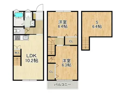 サンロイヤル西北I(2SLDK/1階)の間取り写真