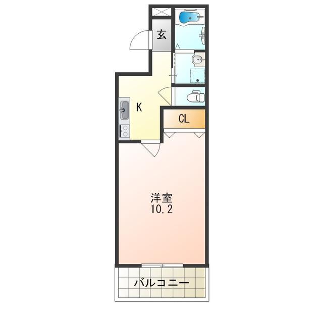 フジパレス山之内X番館(1K/3階)の間取り写真