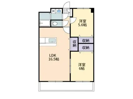 マイウスB(2LDK/3階)の間取り写真