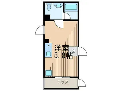 ソライエ(ワンルーム/2階)の間取り写真