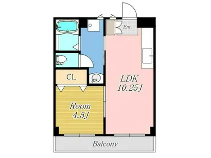 潮見ビル(2DK/2階)の間取り写真