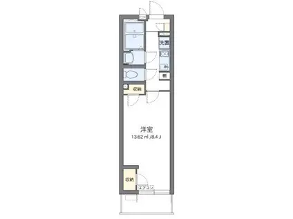 クレイノレジデンス追分(1K/4階)の間取り写真