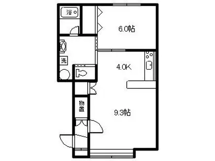 アルコ A棟(1LDK/1階)の間取り写真