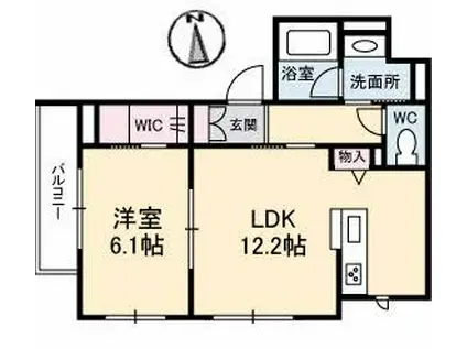 メゾン・フルール A棟(1LDK/3階)の間取り写真