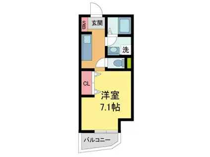 MARSH仁川(1K/3階)の間取り写真