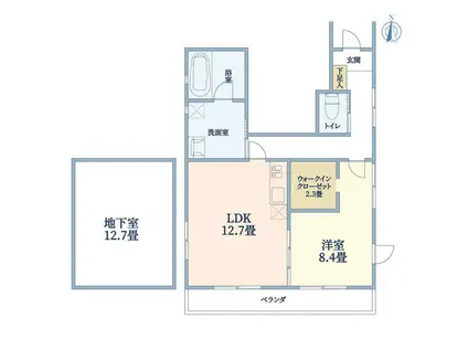 GREEN PLACE(1LDK/1階)の間取り写真