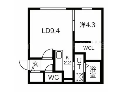 WINNISIDE(1LDK/1階)の間取り写真