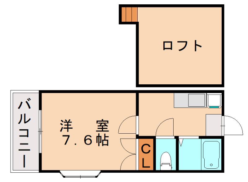 コープ・アクール(1K/2階)の間取り写真