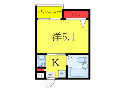 ソアール豊島園(1K/2階)の間取り写真