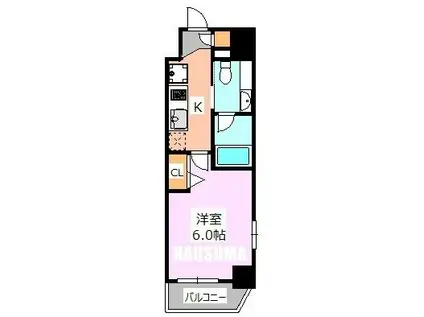 クレイシア巣鴨駅前(1K/9階)の間取り写真