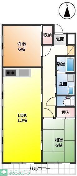 アイリスビル(2LDK/3階)の間取り写真