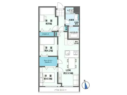 恒陽千石マンションB棟(3LDK/3階)の間取り写真