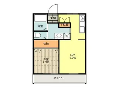 第二小町コーポ(1LDK/2階)の間取り写真