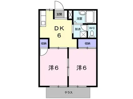 シティハイツ今之浦A(2DK/1階)の間取り写真