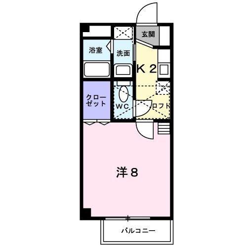 エスペランサ(1K/2階)の間取り写真