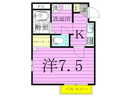 ビフレスト(1K/3階)の間取り写真