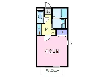 ハイムプリムローズ(1K/1階)の間取り写真