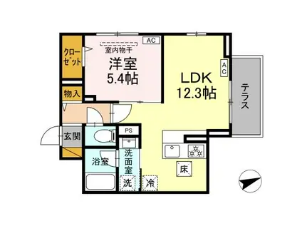 D-STELLA(1LDK/1階)の間取り写真
