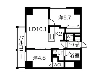 ブランシャールALAIN札幌(2LDK/6階)の間取り写真