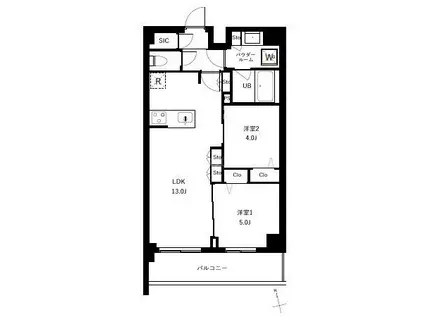 アーバンパーク船堀II(2LDK/2階)の間取り写真