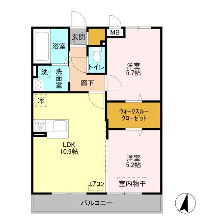 五反田ガーデン(2LDK/3階)の間取り写真