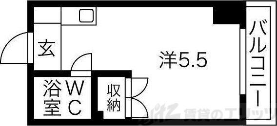 カルム千里山II(ワンルーム/2階)の間取り写真