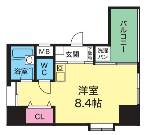 YKハイツ西明石(ワンルーム/4階)の間取り写真