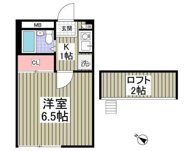 蕨第47レジデンス(1K/1階)の間取り写真