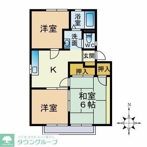 エスポワールF(3K/2階)の間取り写真