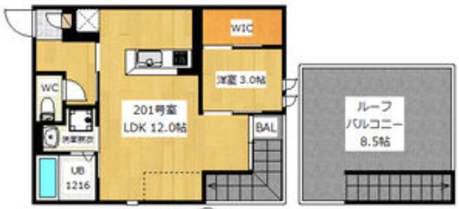 GRANDTIC PLAISIR(1LDK/2階)の間取り写真