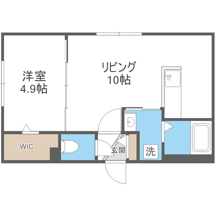 GEレジデンス南郷18丁目(1LDK/4階)の間取り写真