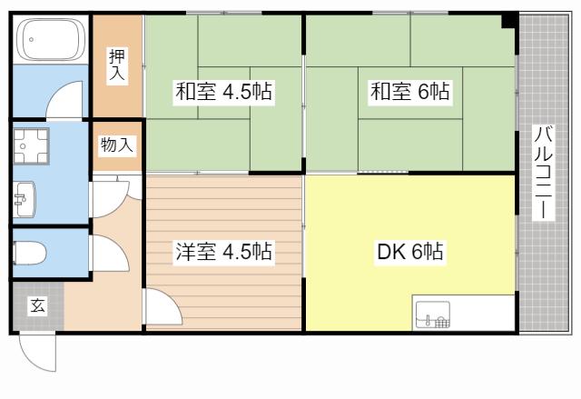 レイクサイド桜宮(3DK/3階)の間取り写真