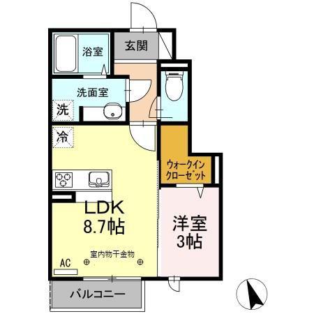 ELVITA(1LDK/1階)の間取り写真