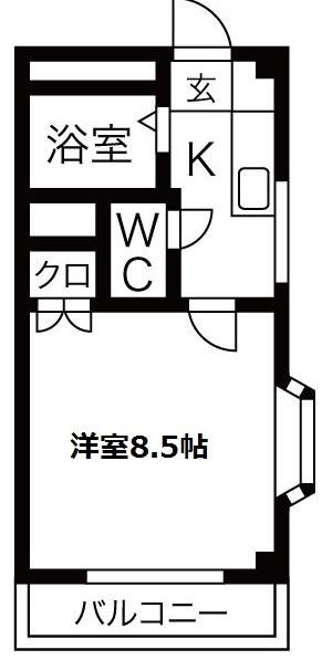 MITOKU39赤池(1K/2階)の間取り写真