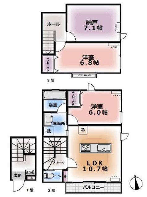 LUNA PIENA(2SLDK/3階)の間取り写真