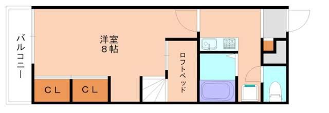 BLUE.SKY.PLATEAU(1K/2階)の間取り写真