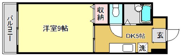 リバープールSP(1DK/2階)の間取り写真