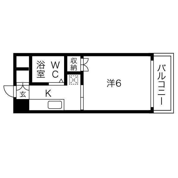 シャルマン六甲(1K/2階)の間取り写真