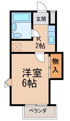 メゾンフェリス栄谷(1K/2階)の間取り写真