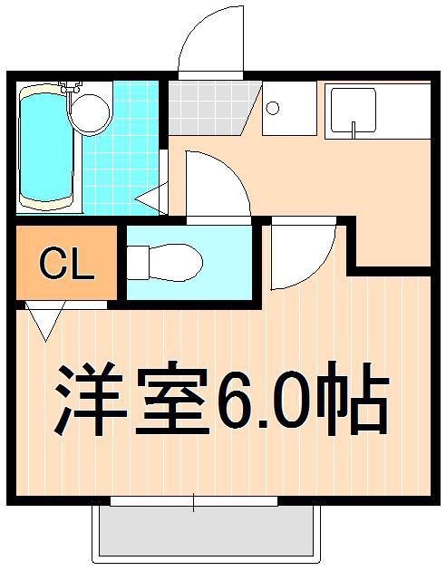 メイチピア(1K/2階)の間取り写真