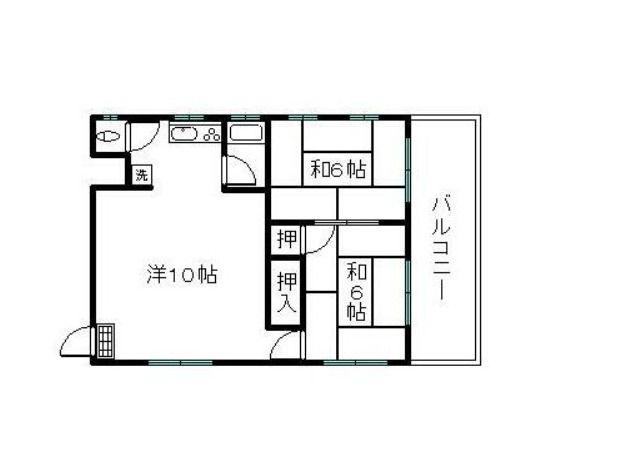 チナミビル(2LDK/2階)の間取り写真