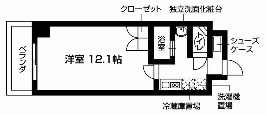 アネックス西洞院(1K/6階)の間取り写真
